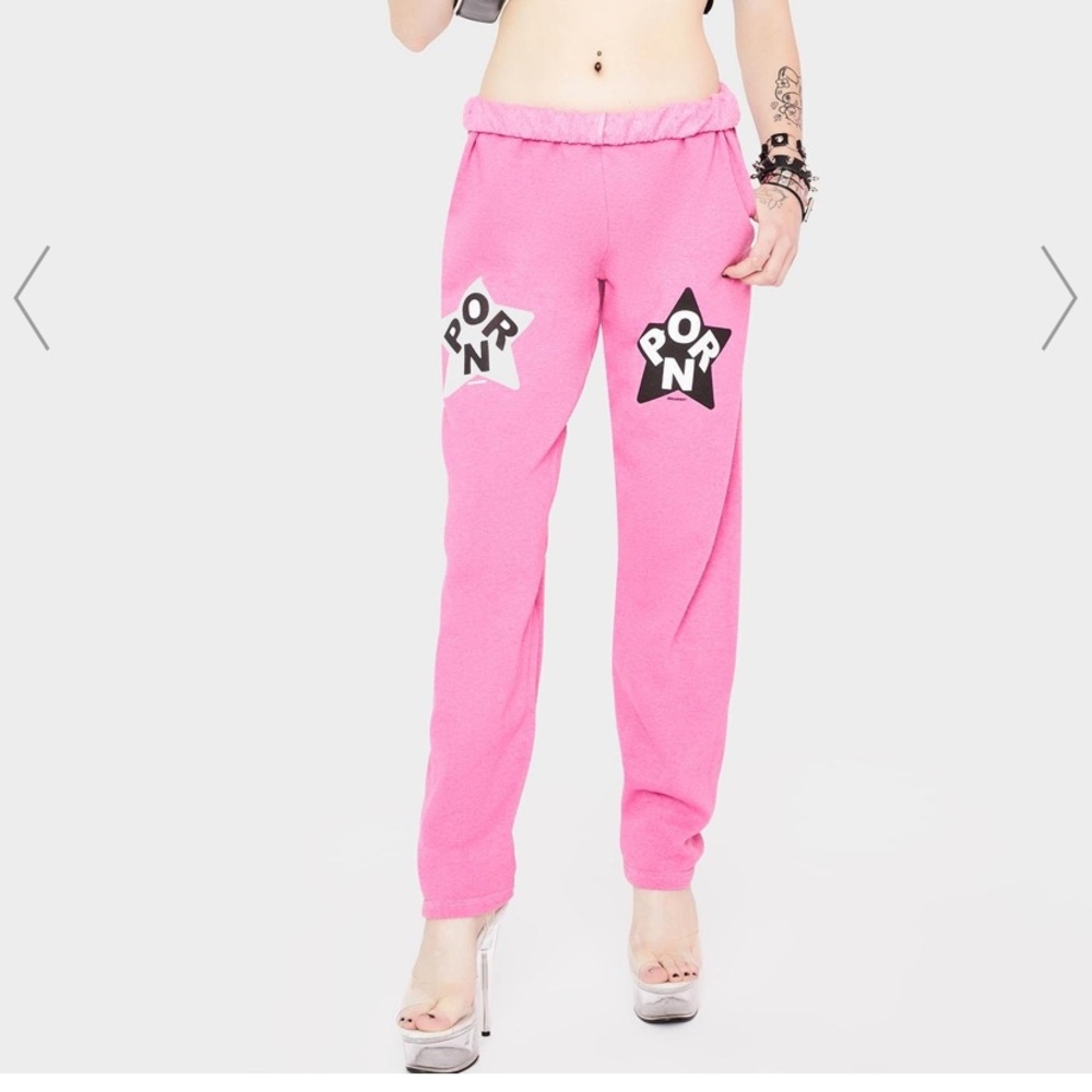 Dollskill Dreamboy pink pornstar jogger sweatpants
